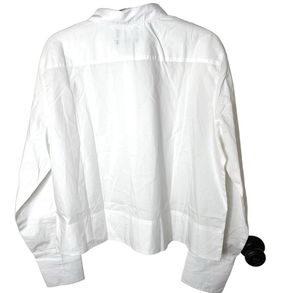 NEW W / O TAGS J. Crew White Poplin Garçon Cropped Button Down Shirt in Size 12 - Picture 4 of 7